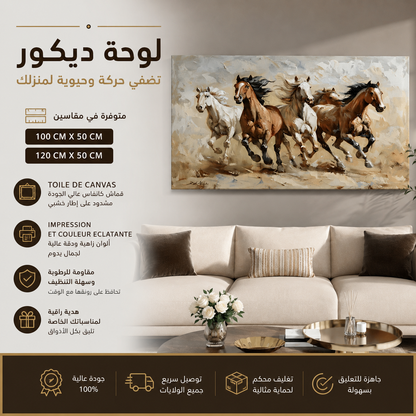 Décor Moderne 4 Chevaux -  لوحة الخيول الأربعة للمنزل العصري